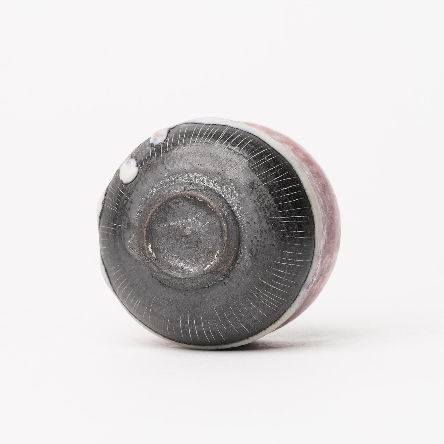 Nobuhito Nakaoka Colored Ash Glaze Guinomi Sake Cup with Gold