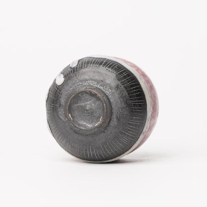 Nobuhito Nakaoka Colored Ash Glaze Guinomi Sake Cup with Gold