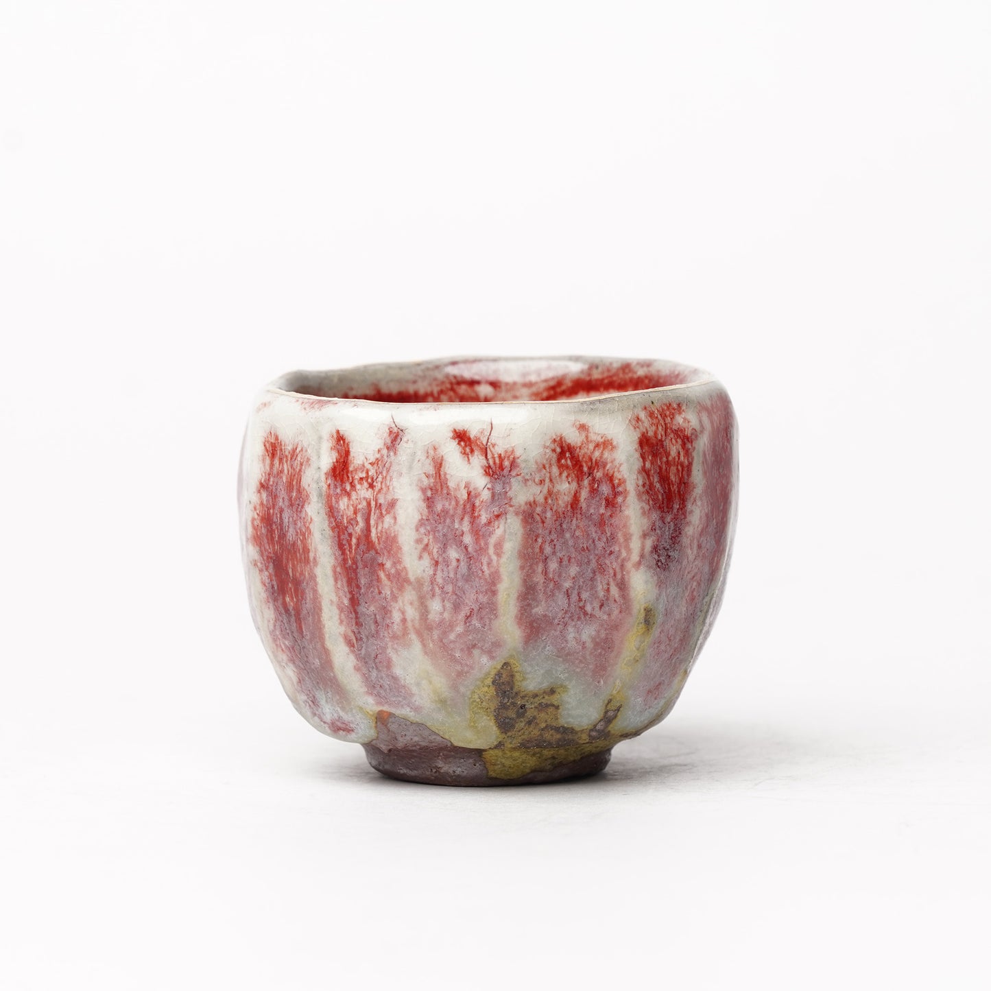 Nobuhito Nakaoka Colored Ash Glaze Guinomi Sake Cup with Gold