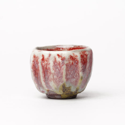 Nobuhito Nakaoka Colored Ash Glaze Guinomi Sake Cup with Gold
