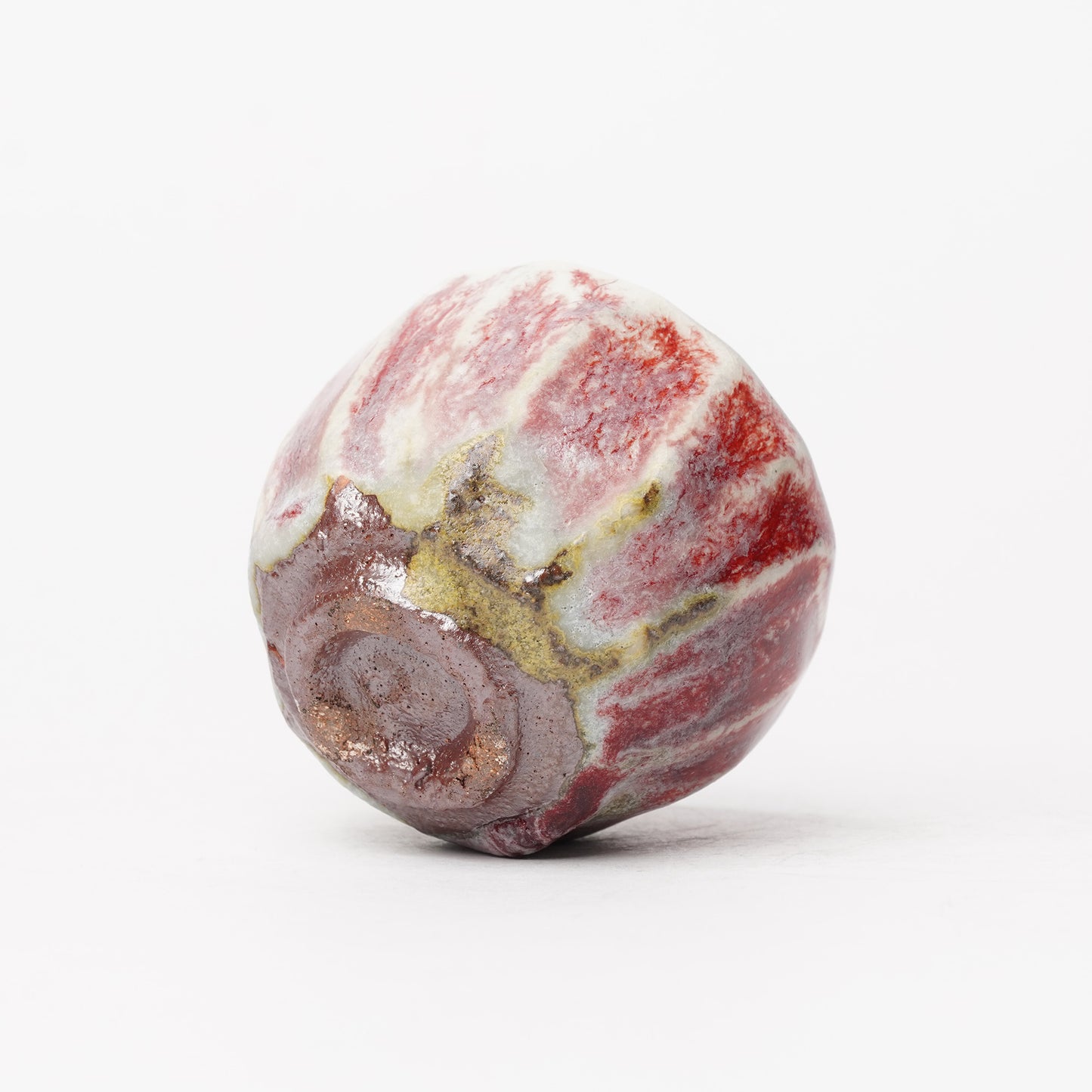 Nobuhito Nakaoka Colored Ash Glaze Guinomi Sake Cup with Gold