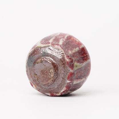 Nobuhito Nakaoka Colored Ash Glaze Guinomi Sake Cup with Gold