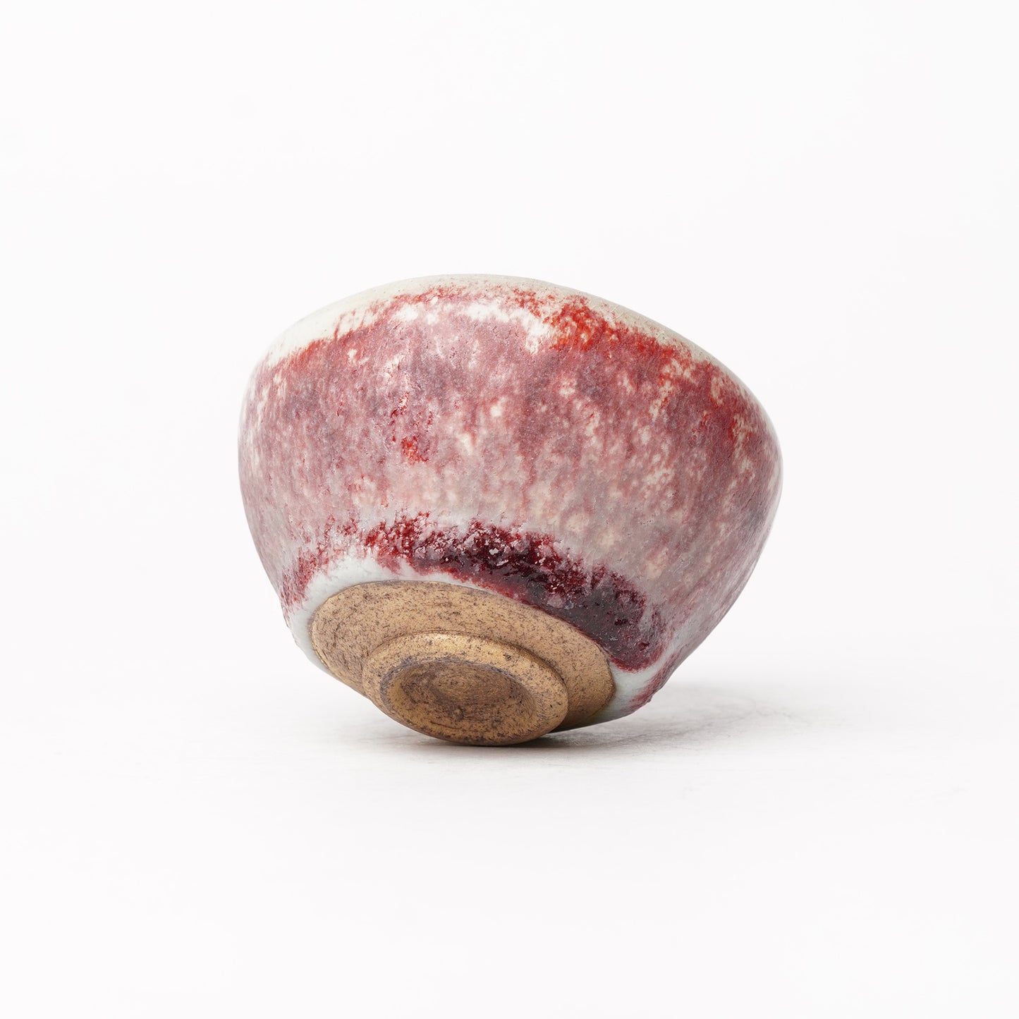 Nobuhito Nakaoka Colored Ash Glaze Guinomi Sake Cup with Gold