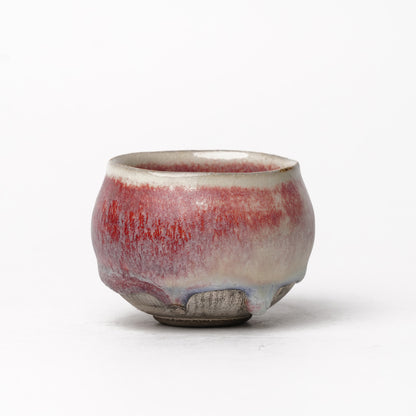 Nobuhito Nakaoka Colored Ash Glaze Guinomi Sake Cup with Silver Gold