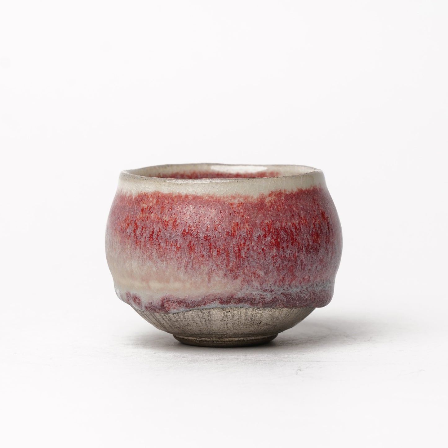 Nobuhito Nakaoka Colored Ash Glaze Guinomi Sake Cup with Silver Gold