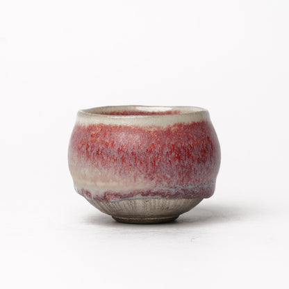 Nobuhito Nakaoka Colored Ash Glaze Guinomi Sake Cup with Silver Gold