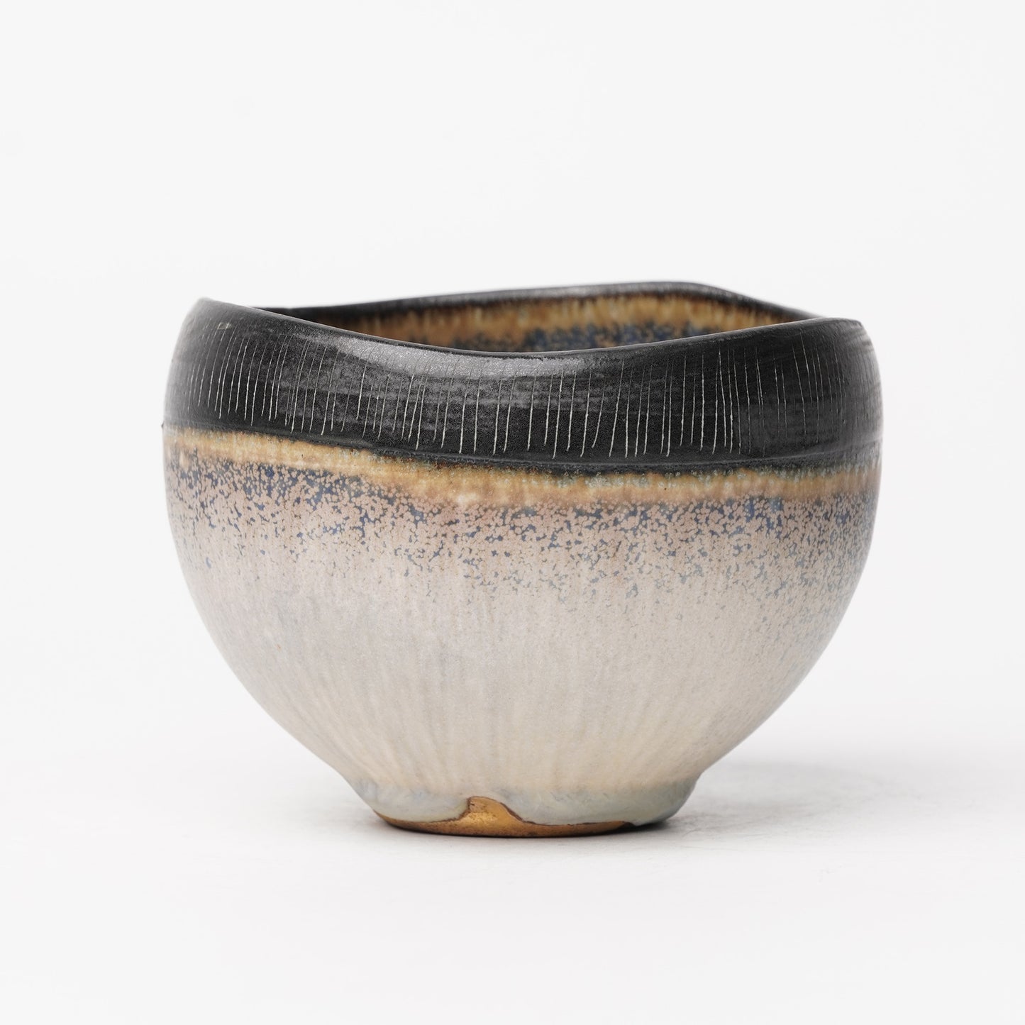 Nobuhito Nakaoka Colored Ash Glaze Cup with Silver Gold