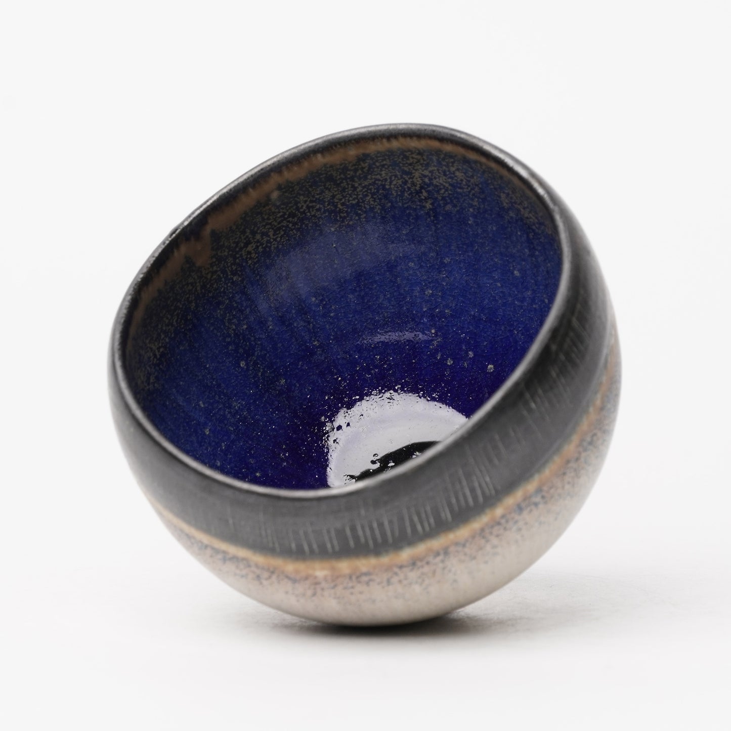 Nobuhito Nakaoka Colored Ash Glaze Cup with Silver Gold