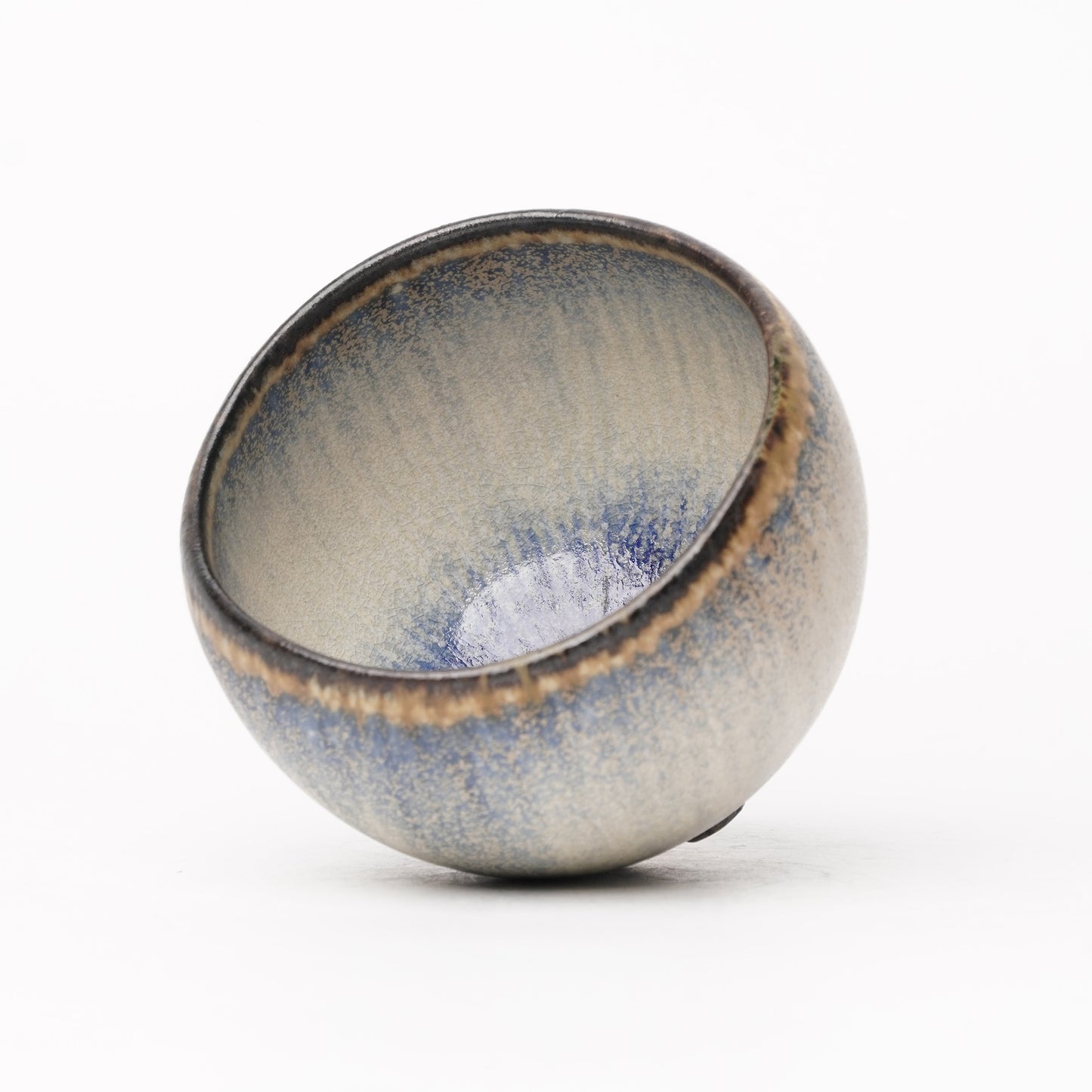 Nobuhito Nakaoka Colored Ash Glaze Cup with Silver Gold