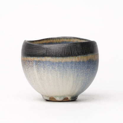 Nobuhito Nakaoka Colored Ash Glaze Cup with Silver Gold