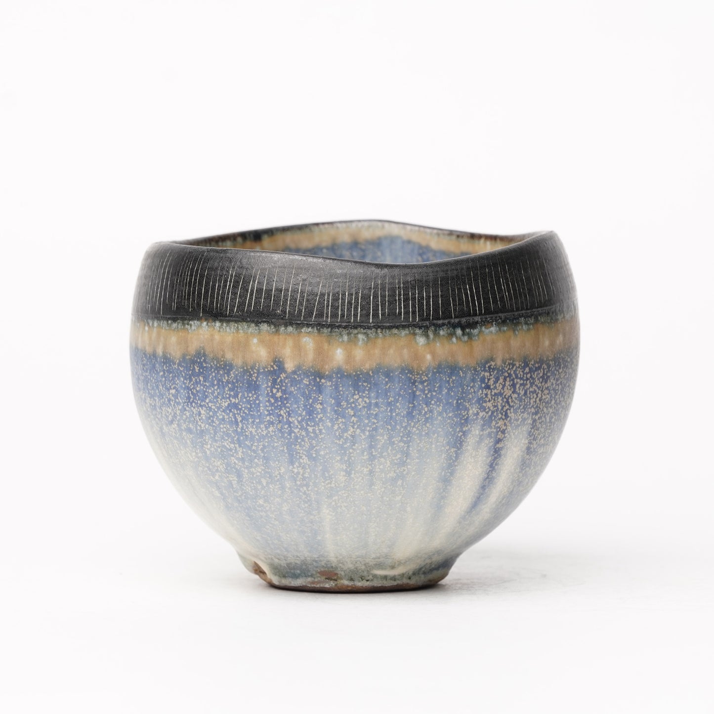 Nobuhito Nakaoka Colored Ash Glaze Cup with Silver Gold