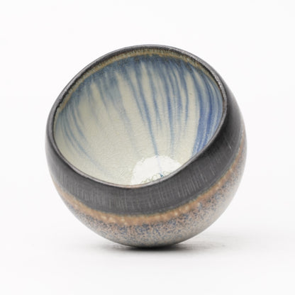 Nobuhito Nakaoka Colored Ash Glaze Cup with Silver Gold