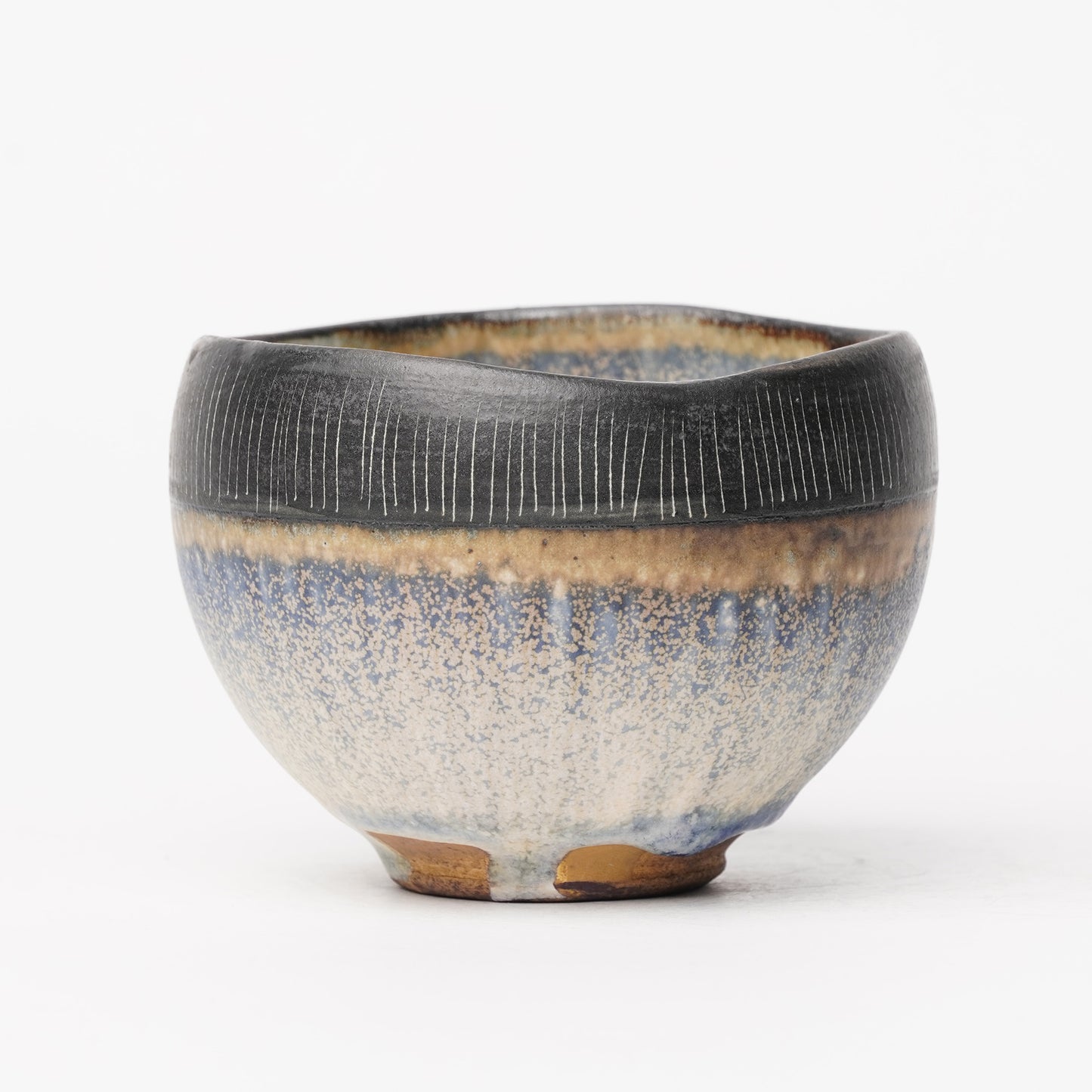 Nobuhito Nakaoka Colored Ash Glaze Cup with Silver Gold