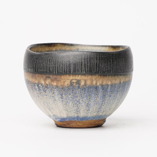 Nobuhito Nakaoka Colored Ash Glaze Cup with Silver Gold