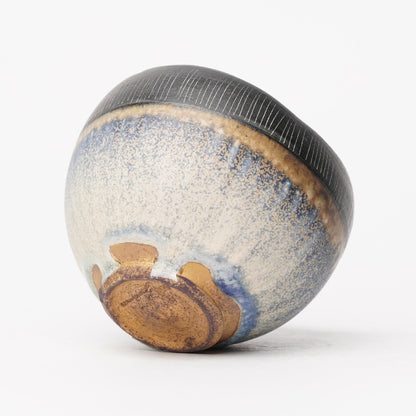 Nobuhito Nakaoka Colored Ash Glaze Cup with Silver Gold