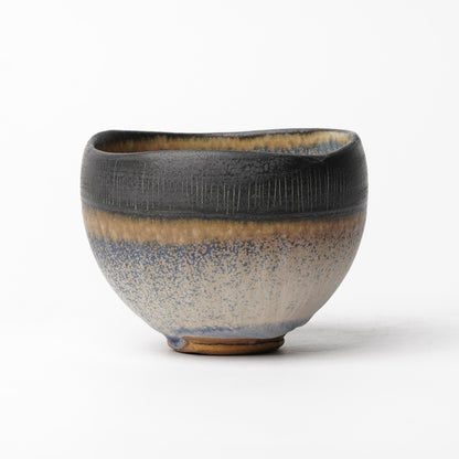 Nobuhito Nakaoka Colored Ash Glaze Cup with Silver Gold