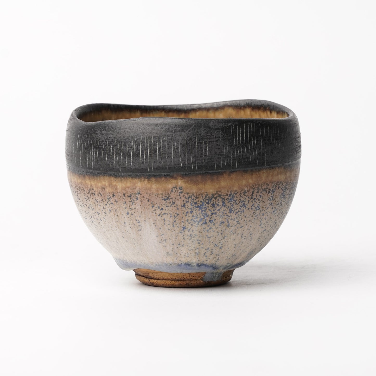 Nobuhito Nakaoka Colored Ash Glaze Cup with Silver Gold