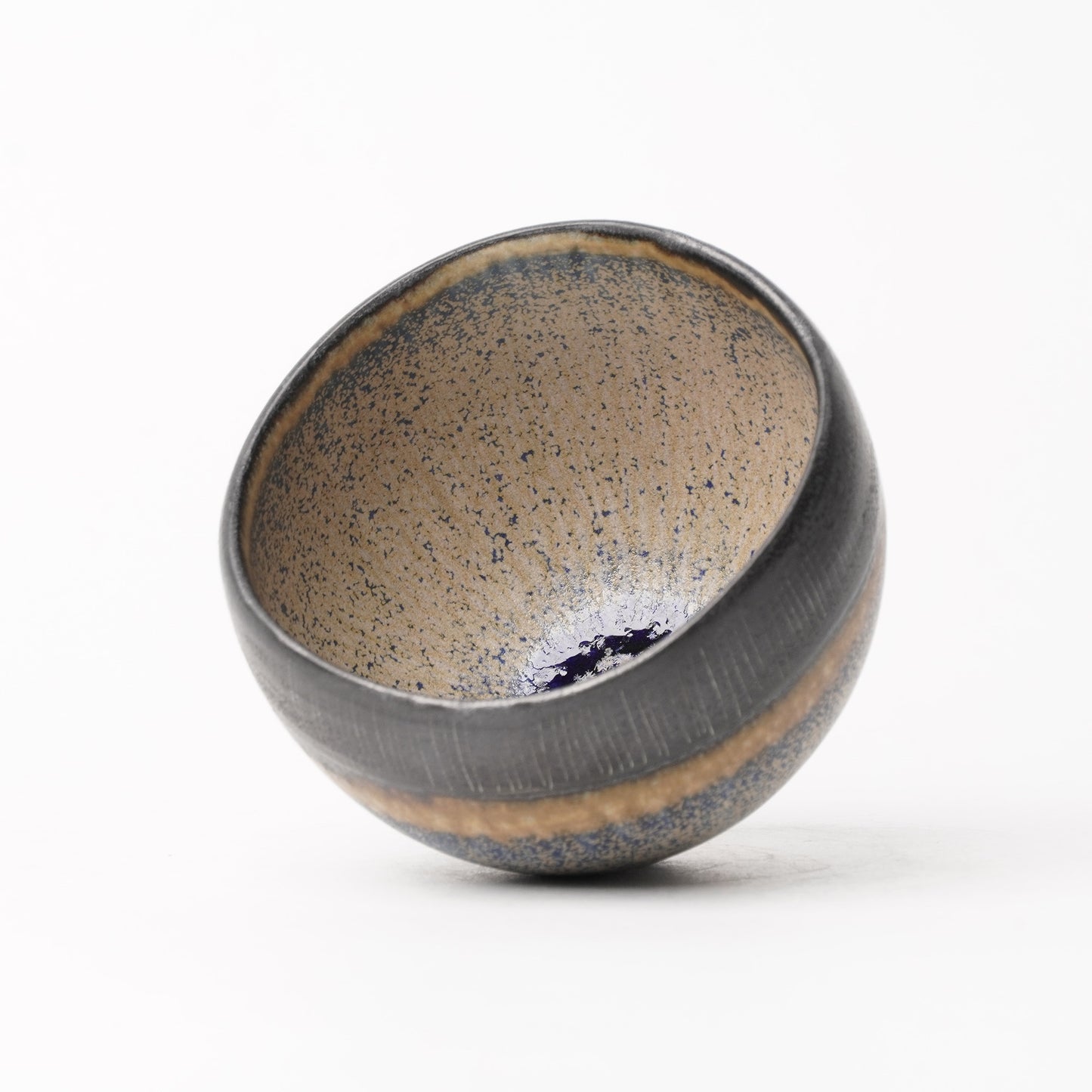 Nobuhito Nakaoka Colored Ash Glaze Cup with Silver Gold