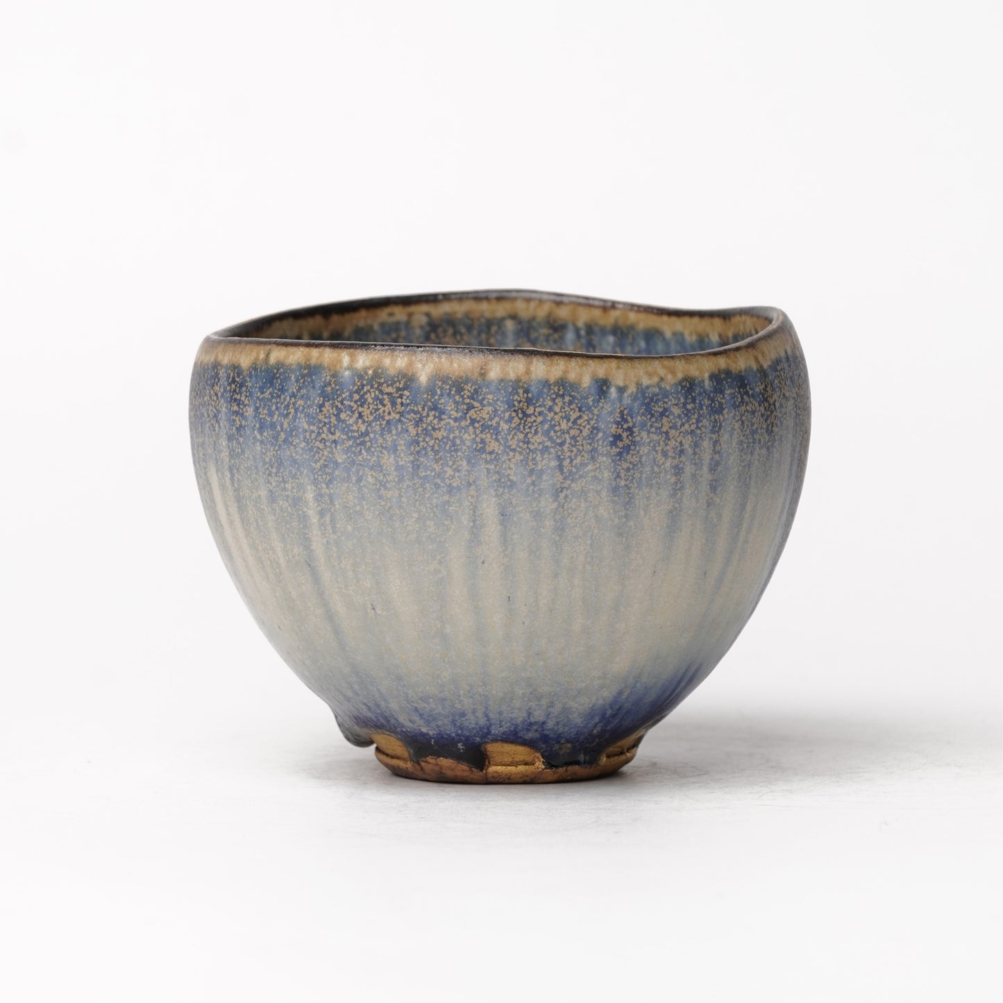 Nobuhito Nakaoka Colored Ash Glaze Cup with Silver Gold