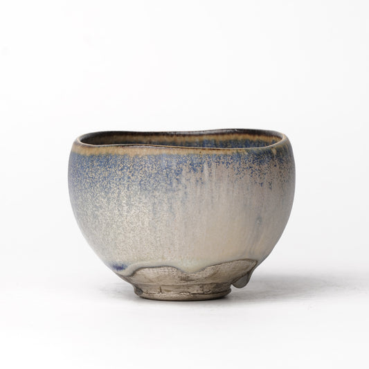 Nobuhito Nakaoka Colored Ash Glaze Cup with Silver Gold