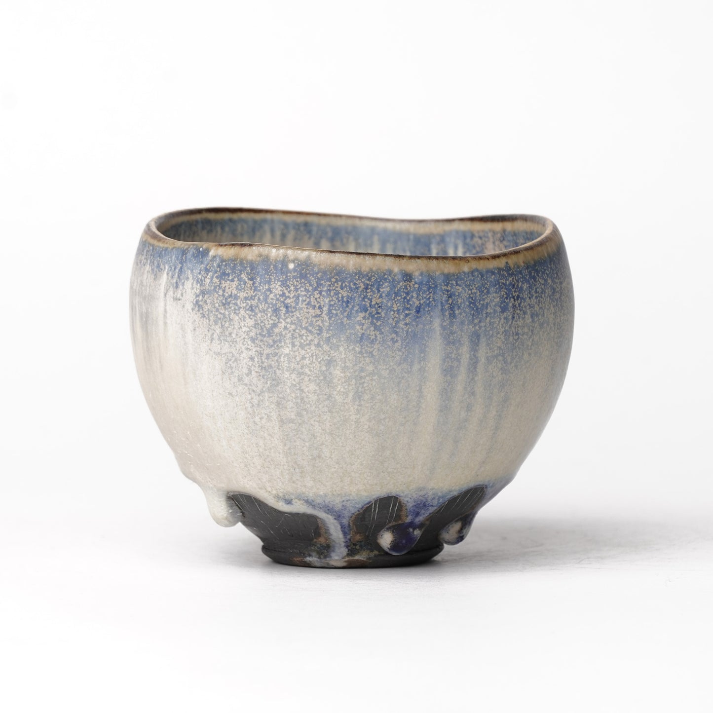 Nobuhito Nakaoka Colored Ash Glaze Cup with Silver Gold