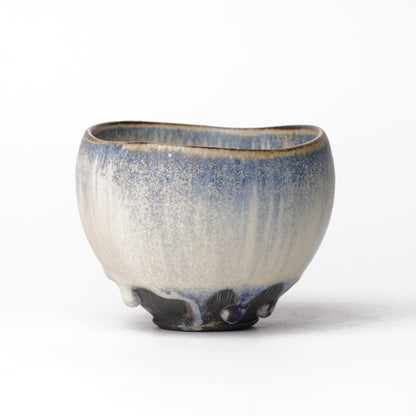 Nobuhito Nakaoka Colored Ash Glaze Cup with Silver Gold