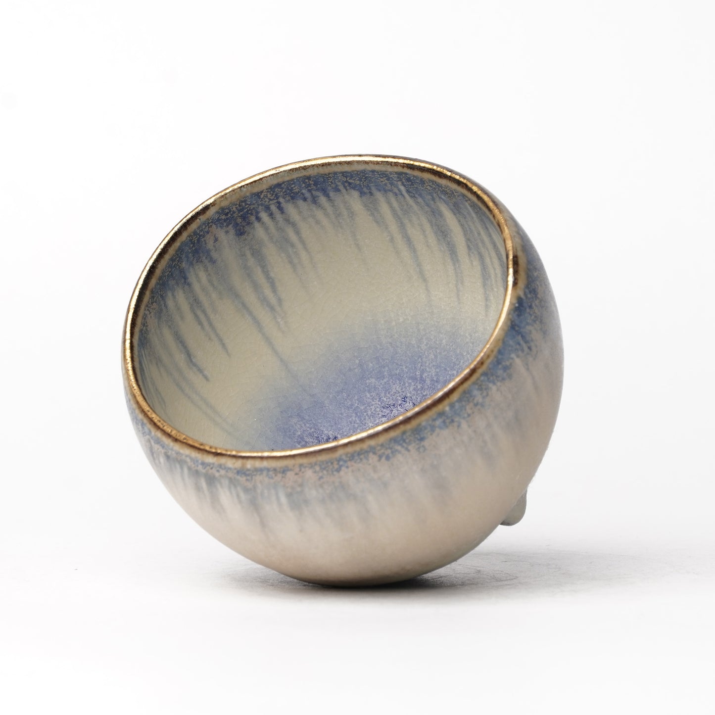 Nobuhito Nakaoka Colored Ash Glaze Cup with Silver Gold