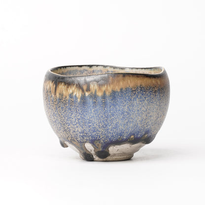 Nobuhito Nakaoka Colored Ash Glaze Cup with Silver Gold