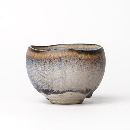 Nobuhito Nakaoka Colored Ash Glaze Cup with Silver Gold