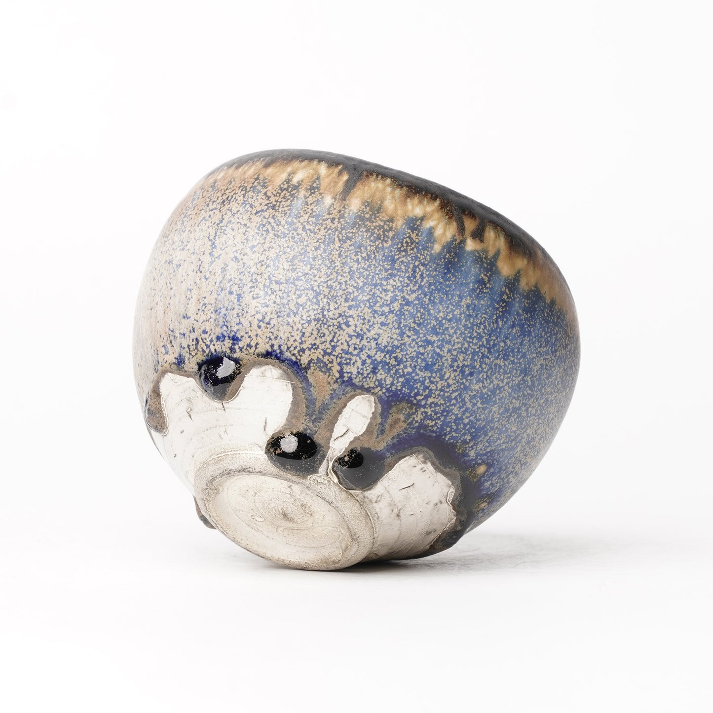 Nobuhito Nakaoka Colored Ash Glaze Cup with Silver Gold