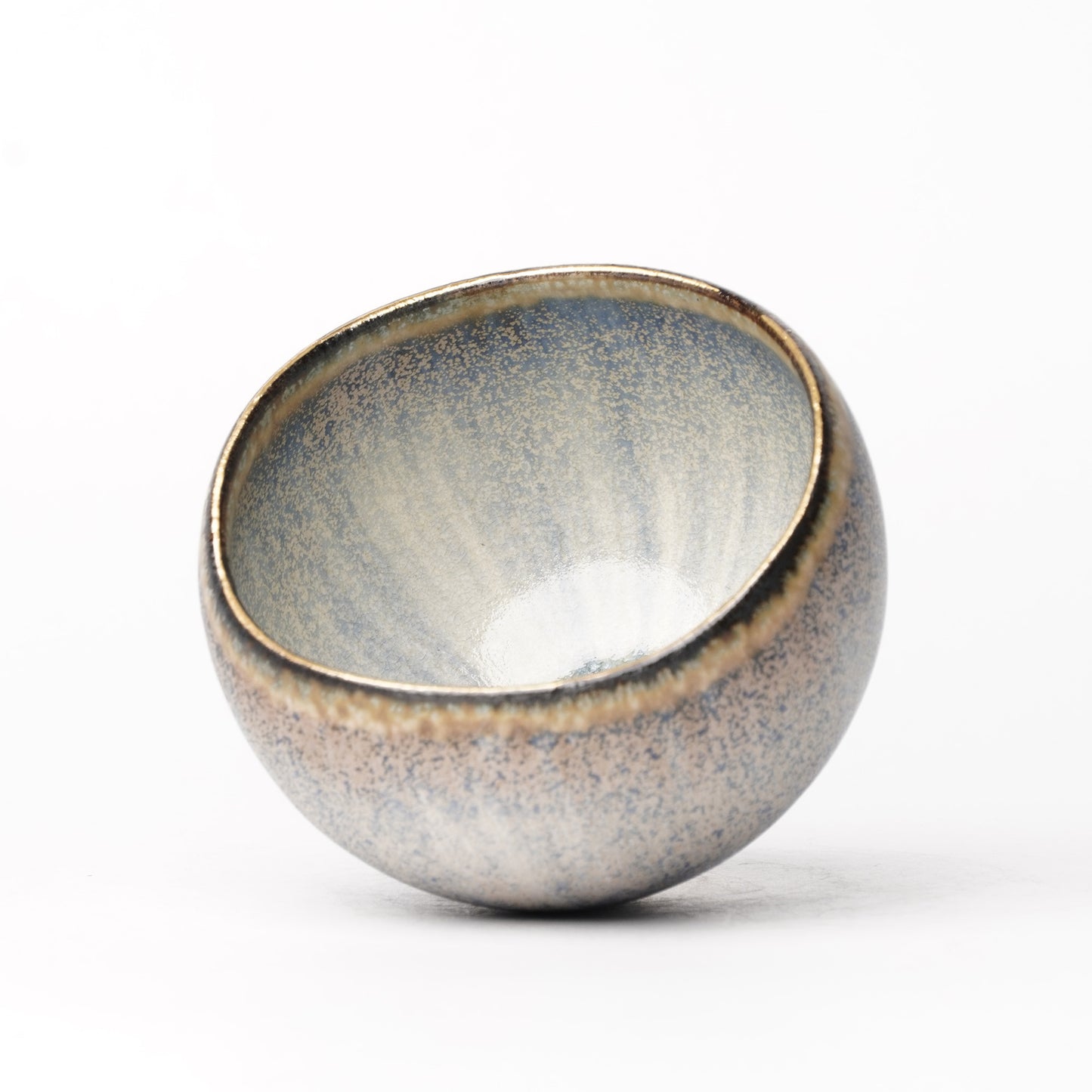 Nobuhito Nakaoka Colored Ash Glaze Cup with Silver Gold