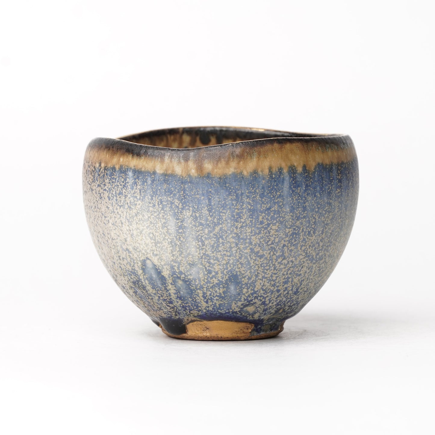 Nobuhito Nakaoka Colored Ash Glaze Cup with Silver Gold