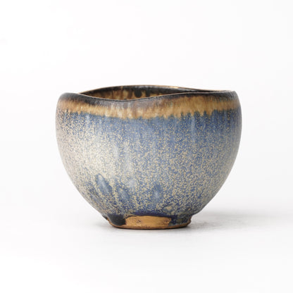 Nobuhito Nakaoka Colored Ash Glaze Cup with Silver Gold