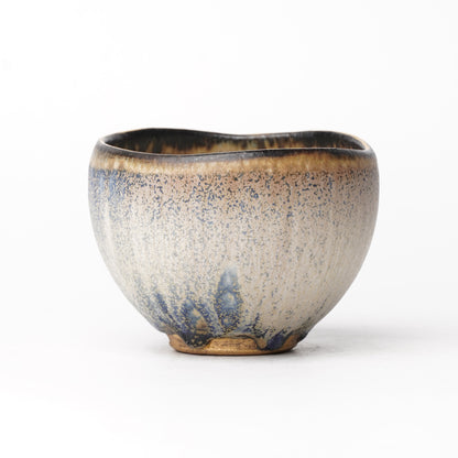Nobuhito Nakaoka Colored Ash Glaze Cup with Silver Gold