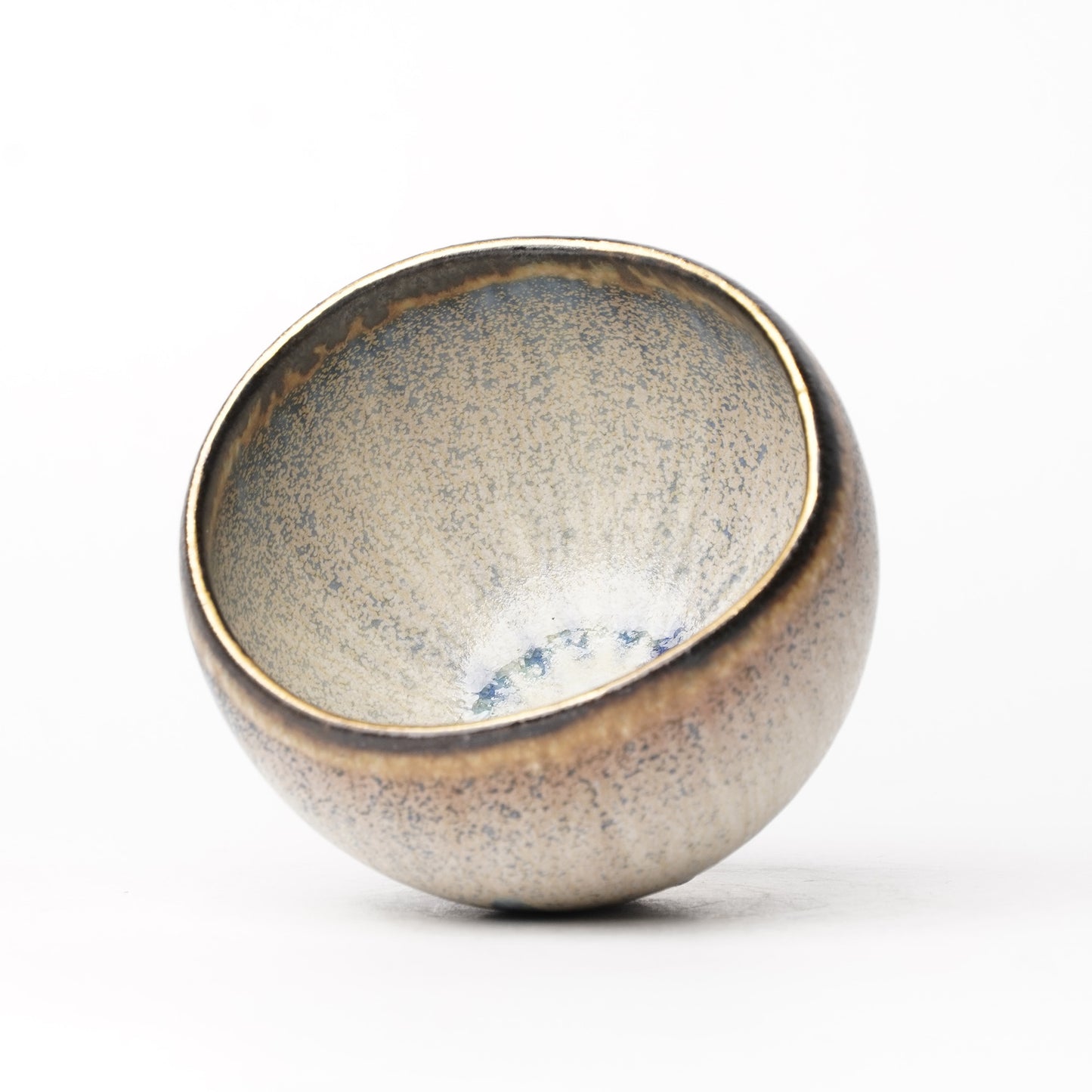 Nobuhito Nakaoka Colored Ash Glaze Cup with Silver Gold