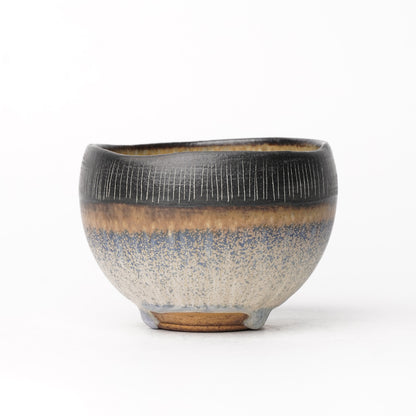 Nobuhito Nakaoka Colored Ash Glaze Cup with Silver Gold