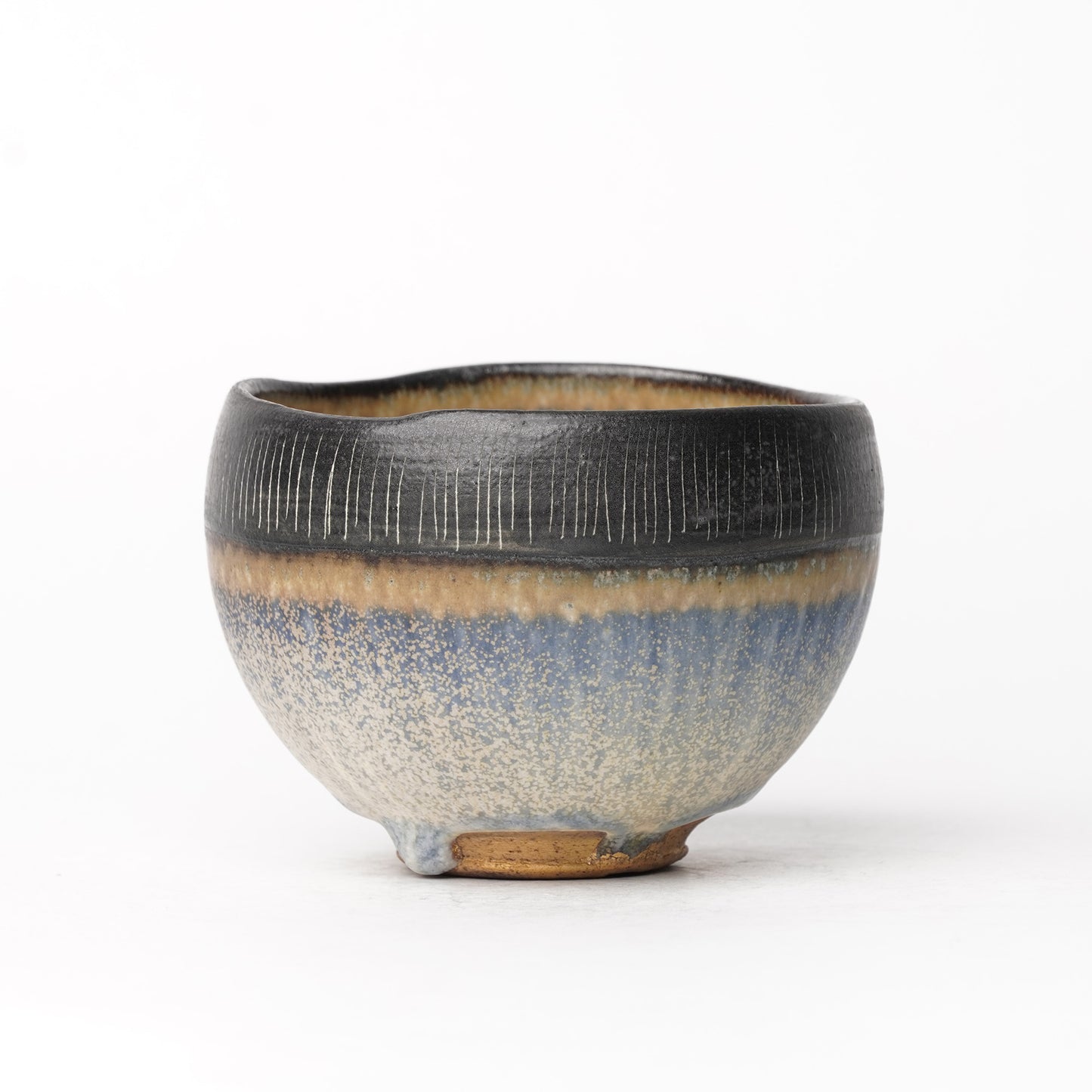 Nobuhito Nakaoka Colored Ash Glaze Cup with Silver Gold
