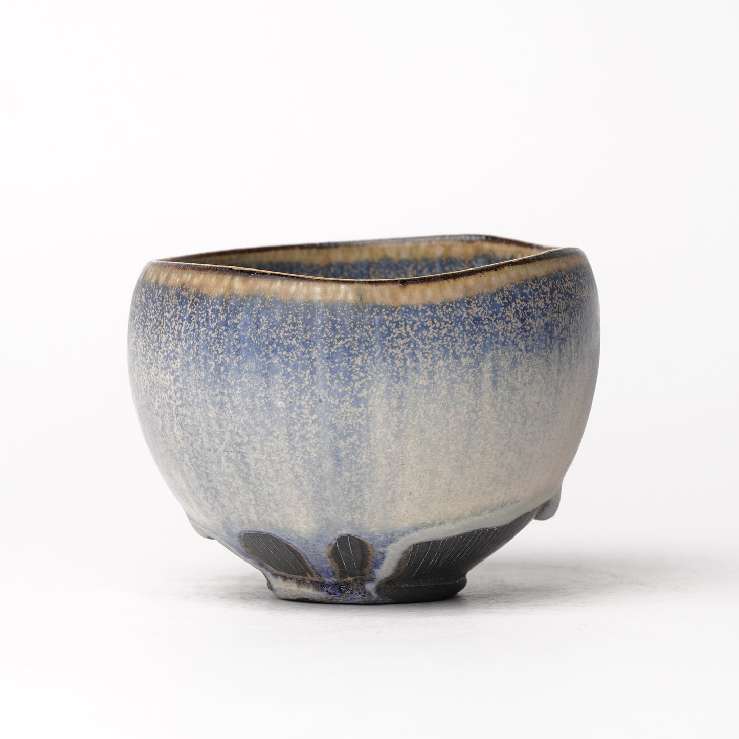 Nobuhito Nakaoka Colored Ash Glaze Cup with Silver Gold