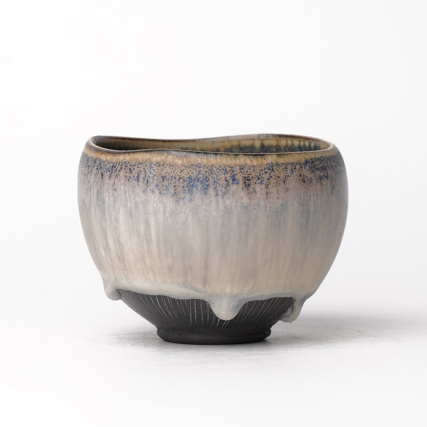Nobuhito Nakaoka Colored Ash Glaze Cup with Silver Gold
