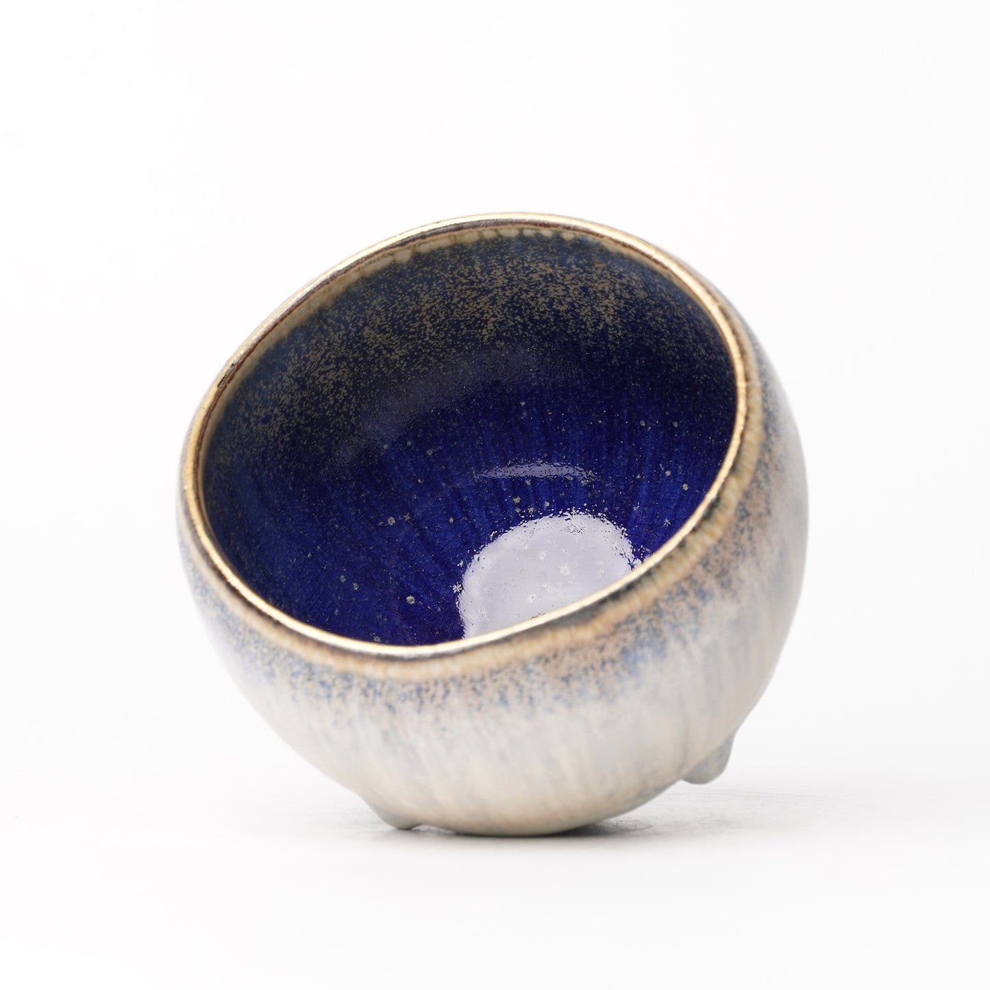 Nobuhito Nakaoka Colored Ash Glaze Cup with Silver Gold