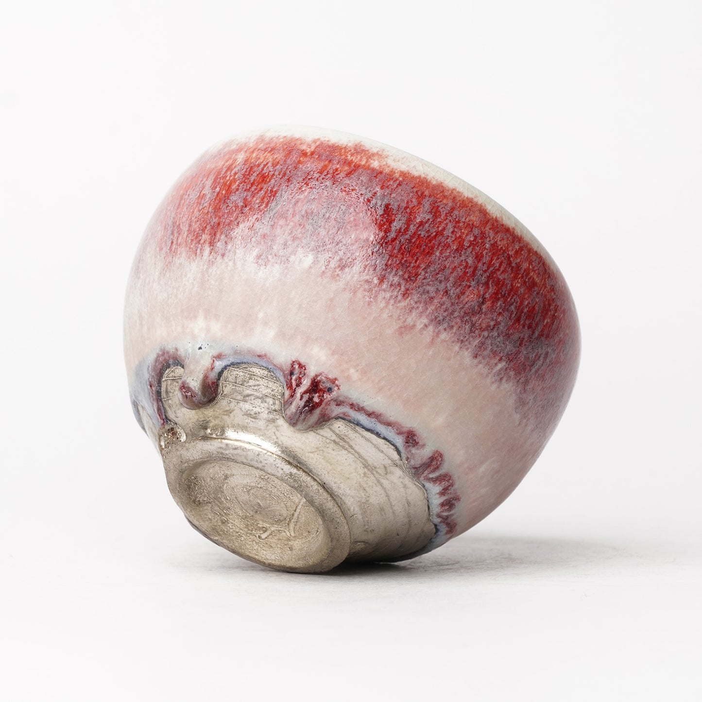 Nobuhito Nakaoka Colored Ash Glaze Cup with Silver Gold