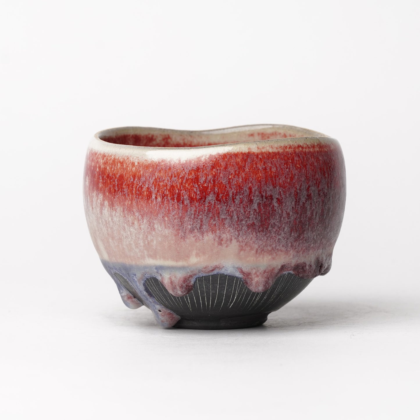 Nobuhito Nakaoka Colored Ash Glaze Cup with Silver Gold