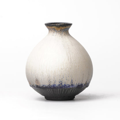 Nobuhito Nakaoka Colored Ash Glaze Tokkuri Sake Saucer