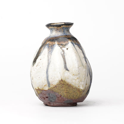 Nobuhito Nakaoka Colored Ash Glaze Tokkuri Sake Saucer