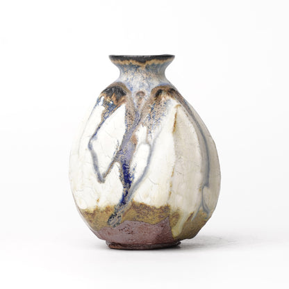 Nobuhito Nakaoka Colored Ash Glaze Tokkuri Sake Saucer