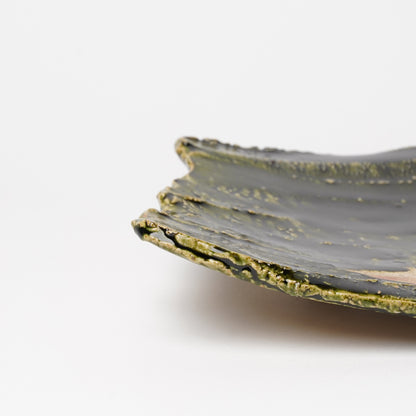 Takuya Kanamoto Oribe Glaze Trapezoid Plate