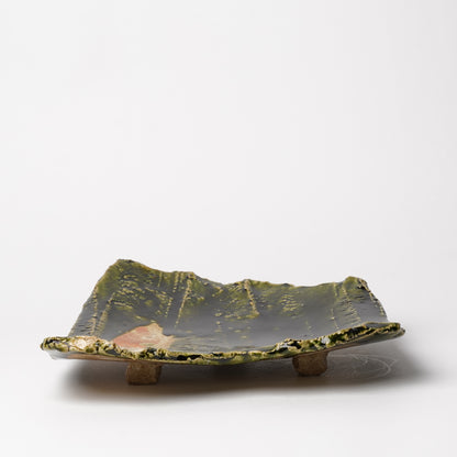 Takuya Kanamoto Oribe Glaze Trapezoid Plate