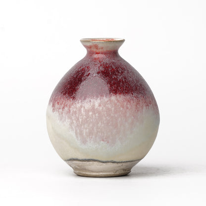 Nobuhito Nakaoka Colored Ash Glaze Tokkuri Sake Saucer with gold