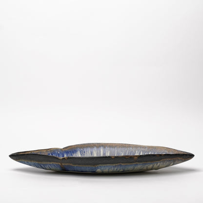 Nobuhito Nakaoka Colored Ash Glaze Leaf Shaped Bowl