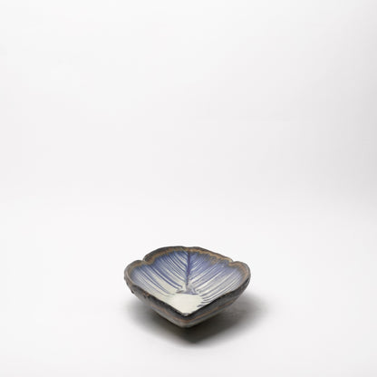 Nobuhito Nakaoka Colored Ash Glaze Leaf Shaped Bowl